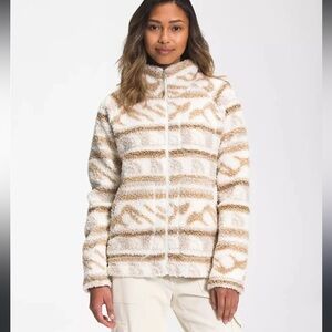 The North Face Beige Patterned Fleece Jacket